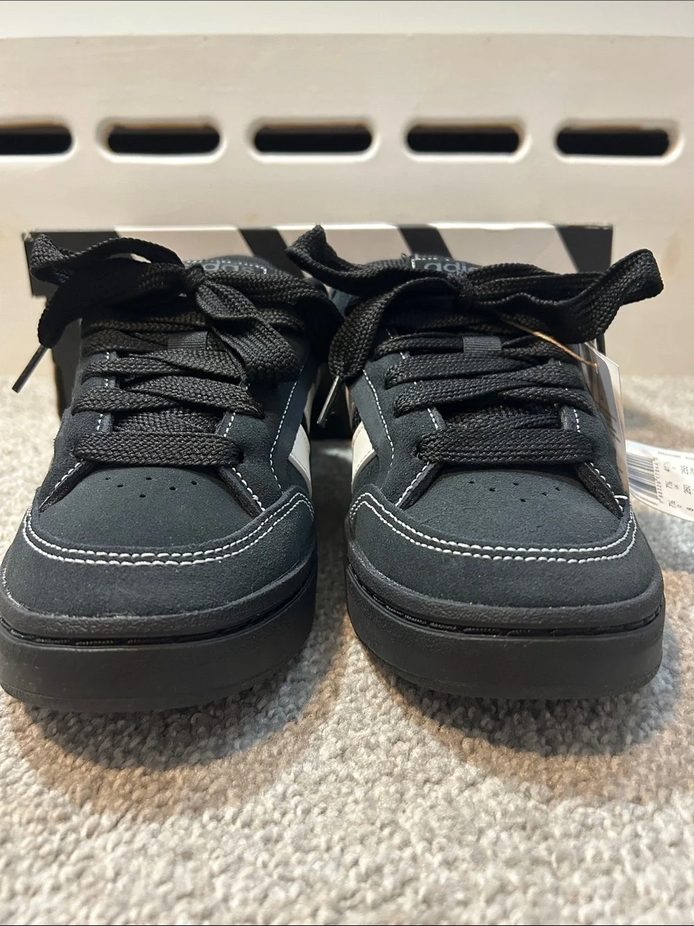 New Adidas Grand Court Alpha Sk8 Sneaker in Black and White